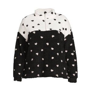 Como Blu Women's Plus Size 3X Active Half Zip Pullover with Faux Sherpa NWOT